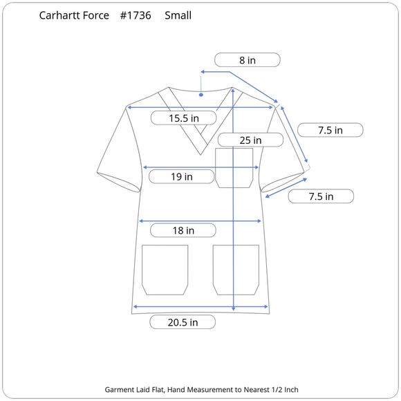 Carhartt Force Women’s Scrub Top Small Black Modern Fit V-Neck Stretch Rugged - Picture 13 of 13